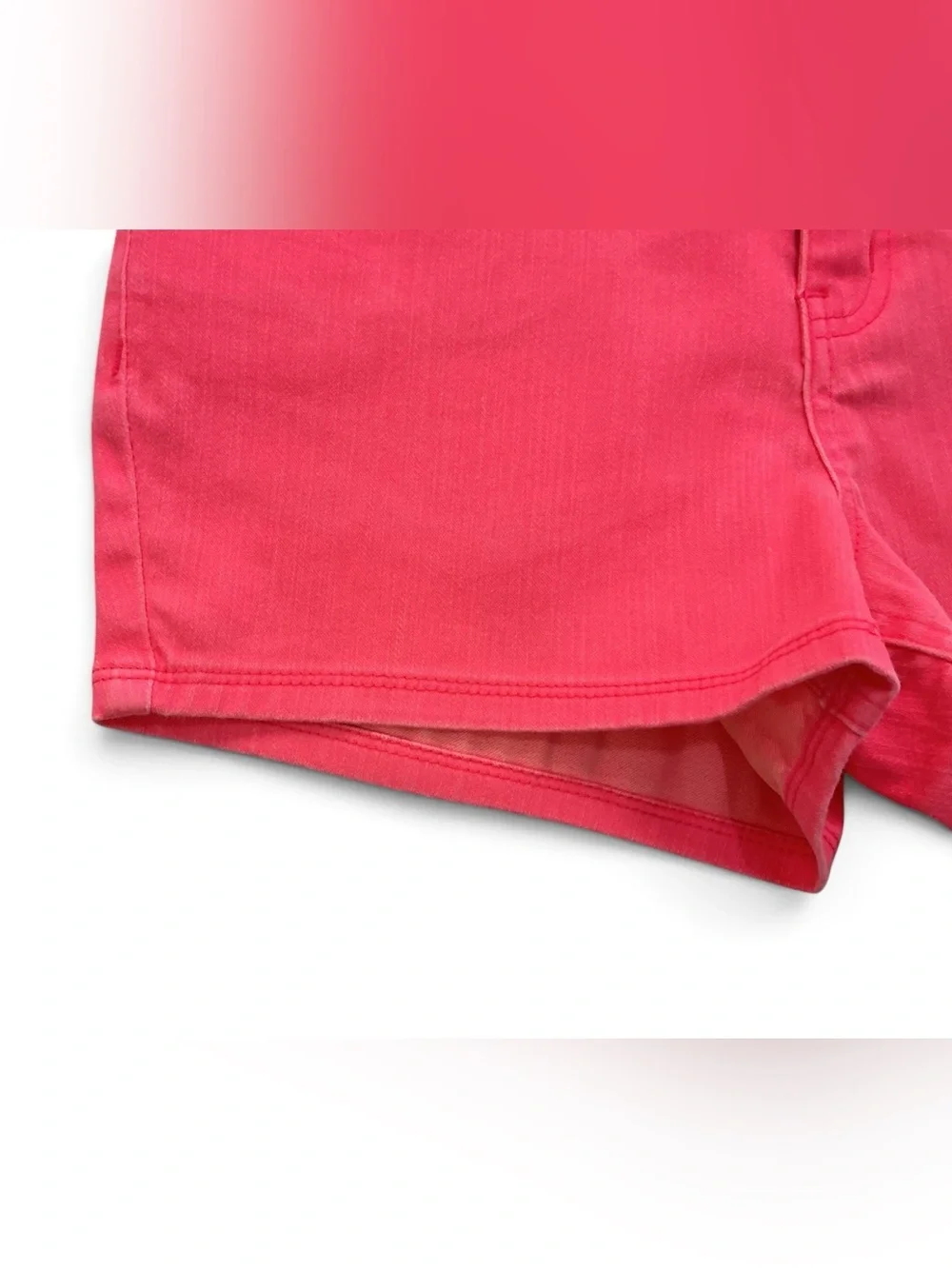 Justice Girls Pink Twill Denim Shorts Size 14.5 Plus Stretch Mid Rise NWT